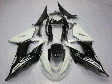 Carenado Moto Kawasaki ZX6R 2013-2018 - Blanco Perla Negro Brillante