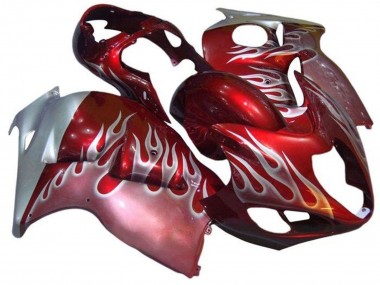 Carenado Moto Suzuki GSXR 1300 Hayabusa 1996-2007 - Rojo Plata Llama