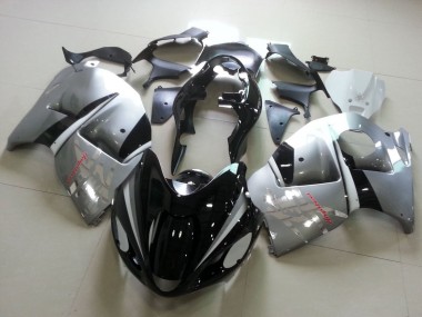 Carenado Moto Suzuki GSXR 1300 Hayabusa 1996-2007 - Negro Brillante Plata Chrome