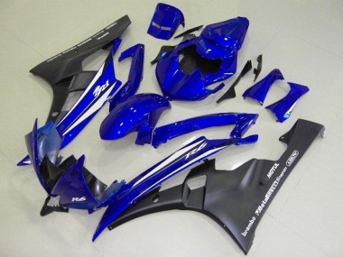 Carenado Moto Yamaha YZF R6 2006-2007 - Azul Blanco Negro Mate Motul