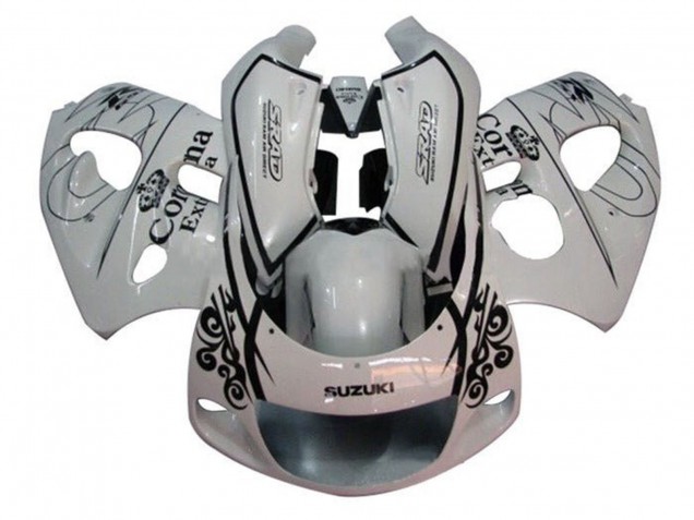 Carenado Moto Suzuki GSXR 600 / GSXR 750 1996-2000 - Blanco Negro Corona Extra