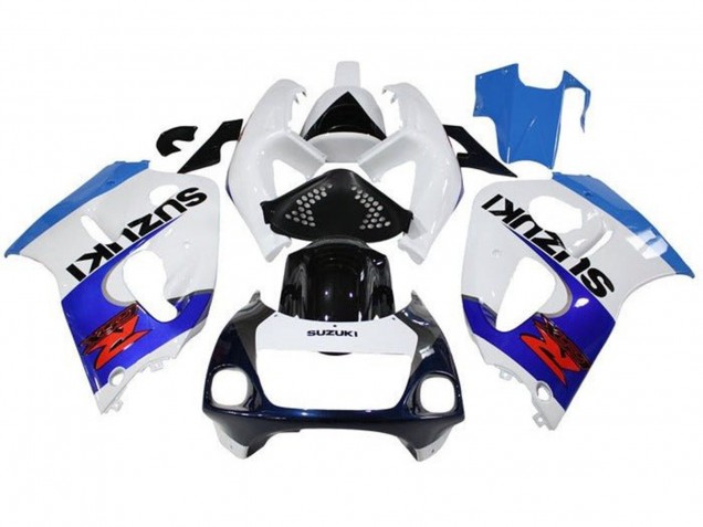 Carenado Moto Suzuki GSXR 600 / GSXR 750 1996-2000 - Blanco Triple Azul Negro Rojo