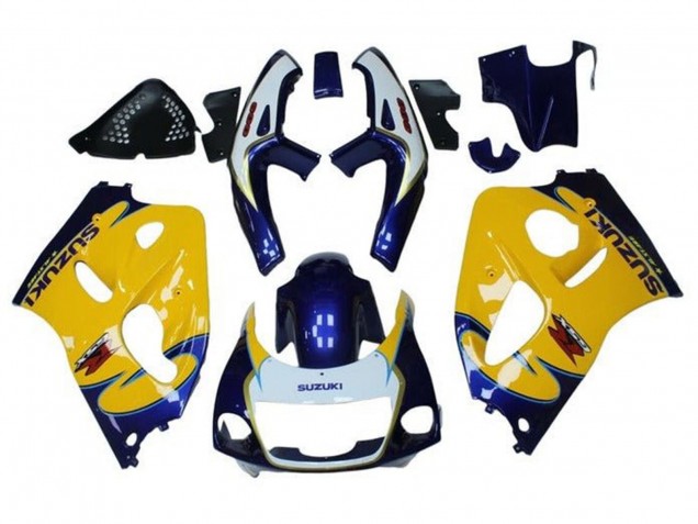 Carenado Moto Suzuki GSXR 600 / GSXR 750 1996-2000 - Amarillo Azul Tribal