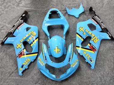 Carenado Moto Suzuki GSXR 600 / GSXR 750 2001-2003 - Azul Claro Amarillo Negro Negro Rizla