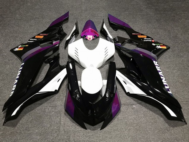 Carenado Moto Yamaha YZF R6 2017-2023 - Blanco Púrpura Negro Brillante