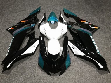Carenado Moto Yamaha YZF R6 2017-2023 - Blanco Azul Verdoso Negro Brillante