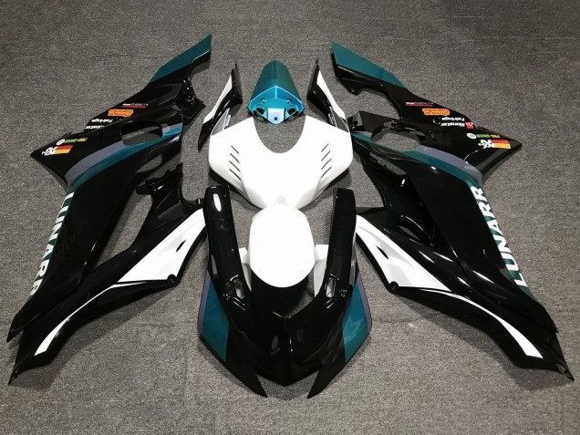 Carenado Moto Yamaha YZF R6 2017-2023 - Blanco Azul Verdoso Negro Brillante