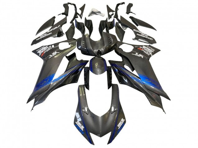 Carenado Moto Yamaha YZF R6 2017-2023 - Azul Negro Falso FibraCarbono