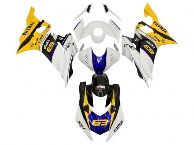Carenado Moto Yamaha YZF R6 2017-2023 - Blanco Amarillo Azul Negro