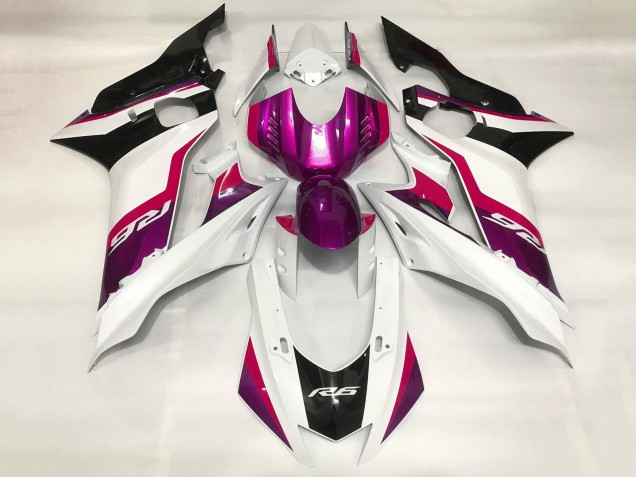 Carenado Moto Yamaha YZF R6 2017-2023 - Blanco Rojo Púrpura Negro