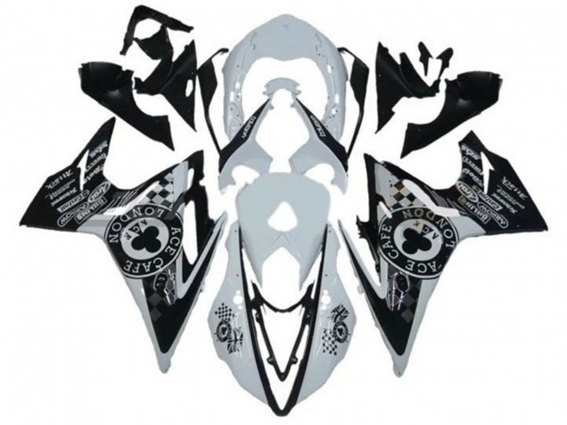Carenado Moto Triumph Daytona 675 Triple 2013-2016 - Blanco Negro Brillante Cafe London