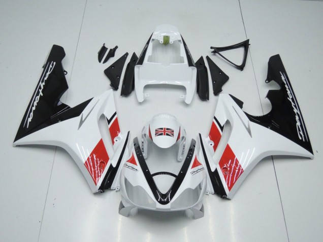 Carenado Moto Triumph Daytona 675 Triple 2006-2008 - Blanco Rojo Negro Brillante