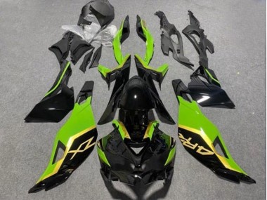 Carenado Moto Kawasaki ZX4R ZX-4RR 2019-2025 - Negro Brillante Verde Oro