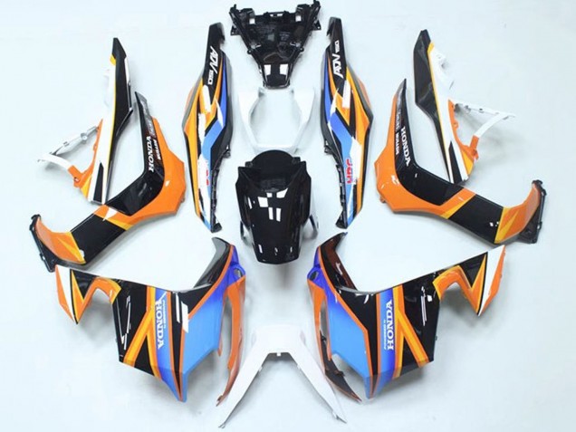 Carenado Moto Honda ADV150 2018-2021 - Azul Naranja Negro Brillante