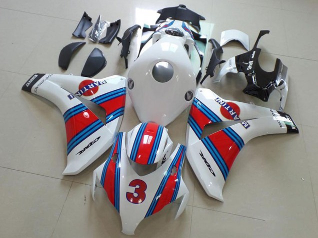 Carenado Moto Honda CBR1000RR 2008-2011 - Blanco Rojo Azul Claro Martini 3