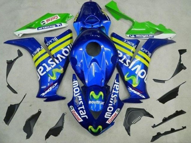 Carenado Moto Honda CBR1000RR 2012-2016 - Azul Amarillo Verde MoviStar Castrol