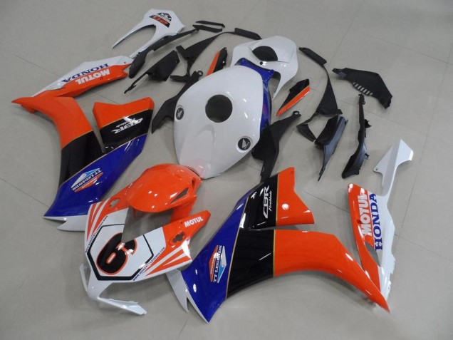 Carenado Moto Honda CBR1000RR 2012-2016 - Blanco Azul Naranja Negro Brillante TT Legends 6