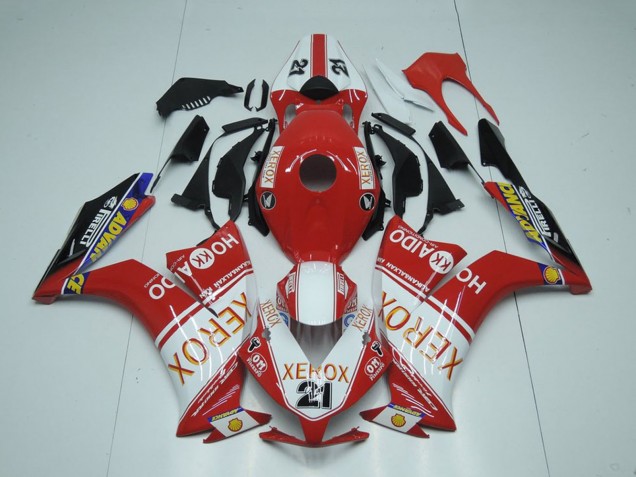 Carenado Moto Honda CBR1000RR 2012-2016 - Blanco Rojo Negro Brillante Xerox 21