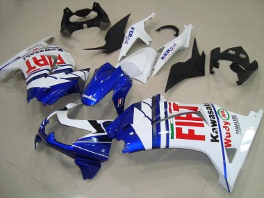Carenado Moto Kawasaki ZX250R 2008-2012 - Blanco Azul Rojo Fiat