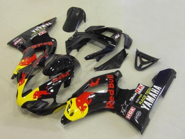 Carenado Moto Yamaha YZF R1 2000-2001 - Negro Brillante Amarillo Rojo Bull