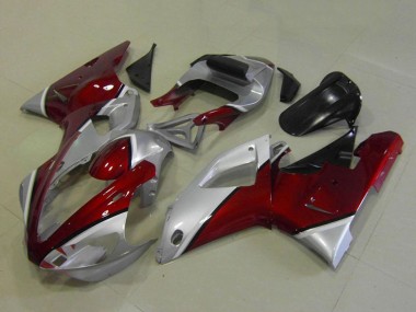 Carenado Moto Yamaha YZF R1 2000-2001 - Plata Rojo Granate