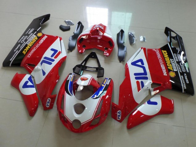 Carenado Moto Ducati 749 999 2003-2004 - Blanco Rojo Azul Negro Brillante Fila
