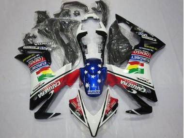 Carenado Moto Honda CBR500R 2013-2015 - Blanco Rojo Azul Negro Brillante Estrella Carrera Lee DENSO EuroBet