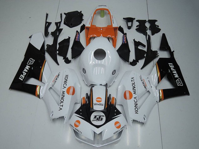Carenado Moto Honda CBR1000RR 2012-2016 - Blanco Naranja Negro Brillante Konica Minolta 56