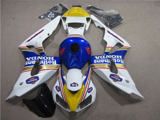 Carenado Moto Honda CBR1000RR 2006-2007 - Blanco Azul Amarillo Oro Rothmans