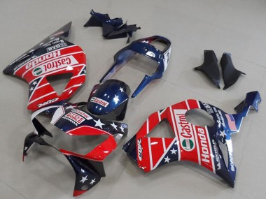 Carenado Moto Honda CBR900RR 954 2002-2003 - Azul Rojo Cycle World Castrol