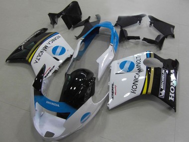 Carenado Moto Honda CBR1100XX Blackbird 1996-2007 - Blanco Azul Negro Brillante Konica Minolta
