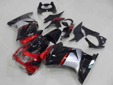 Carenado Moto Kawasaki ZX250R 2008-2012 - Rojo Plata Negro Brillante