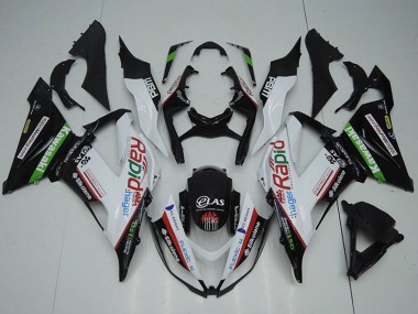 Carenado Moto Kawasaki ZX6R 2013-2018 - Blanco Verde Negro Rojo Rapid