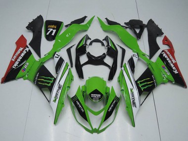 Carenado Moto Kawasaki ZX6R 2013-2018 - Verde Blanco Negro Rojo Monstruo