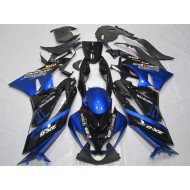 Carenado Moto Kawasaki ZX6R 2009-2012 - Azul Negro Brillante Elf Touch4 Monstruo Bridgestone