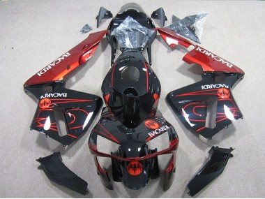 Carenado Moto Kawasaki ZX10R 2004-2005 - Negro Rojo Racardi