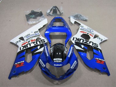 Carenado Moto Suzuki GSXR 600 2001-2003 - Blanco Azul Negro Motul