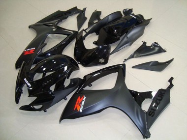 Carenado Moto Suzuki GSXR 750 2006-2007 - Negro Brillante Negro Mate Rojo