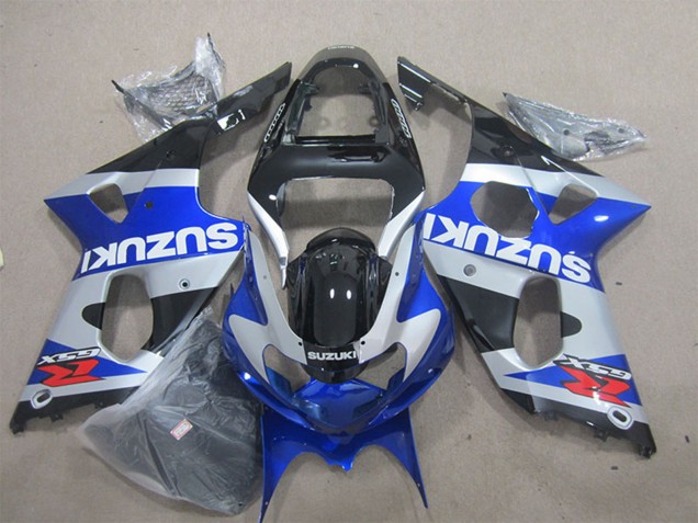 Carenado Moto Suzuki GSXR 1000 2000-2002 - Azul Plata Negro Rojo Blanco Calcomanía