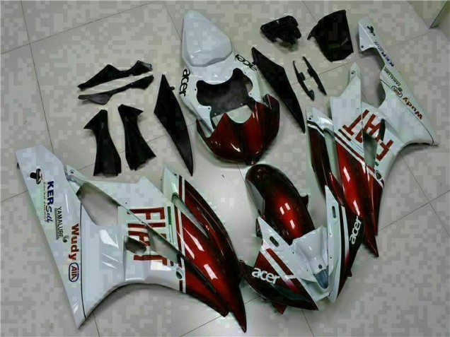 Marrón Blanco Carenado Moto Yamaha R6 06-07 Marrón Blanco Carenado Moto Yamaha R6 06-07