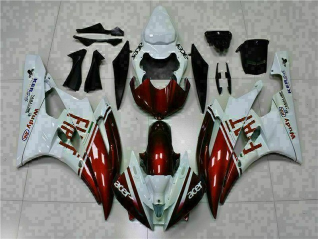 Marrón Blanco Carenado Moto Yamaha R6 06-07 Marrón Blanco Carenado Moto Yamaha R6 06-07
