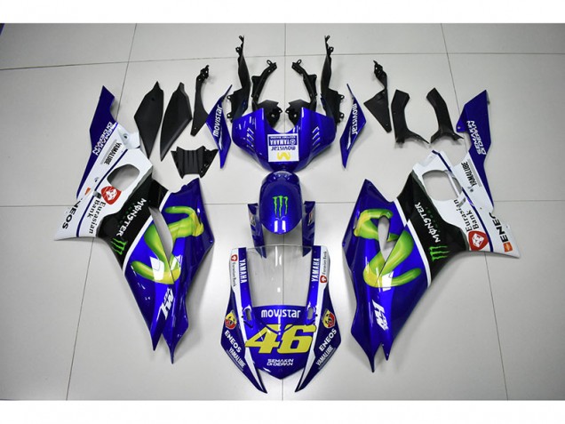 Monster Azul Movistar 46 Carenado Moto Yamaha R6 17-23 Monster Azul Movistar 46 Carenado Moto Yamaha R6 17-23