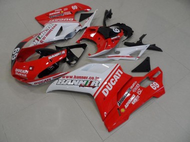 Naranja Banner 69 Carenado Moto Ducati 848 1098 1198 07-14