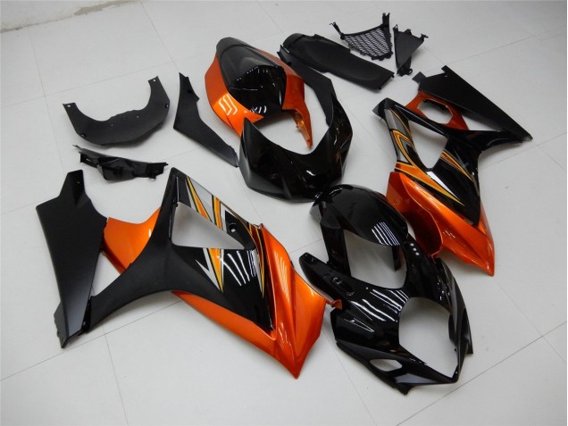 Naranja Negro Carenado Moto Suzuki GSXR 1000 K7 07-08 Naranja Negro Carenado Moto Suzuki GSXR 1000 K7 07-08