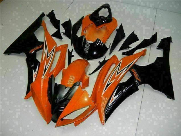 Naranja Negro Carenado Moto Yamaha R6 08-16 Naranja Negro Carenado Moto Yamaha R6 08-16