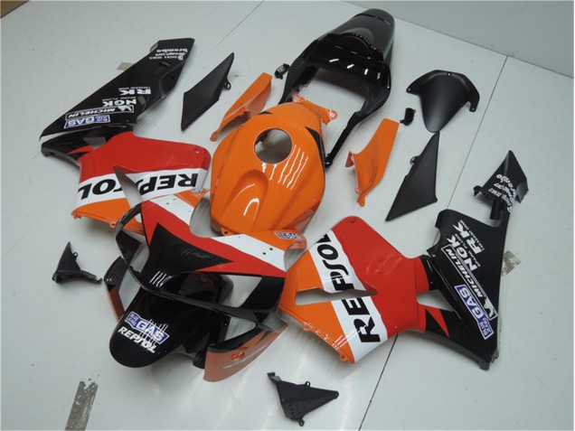 Naranja Rojo Negro Repsol Carenado Moto Honda CBR 600 RR 03-04