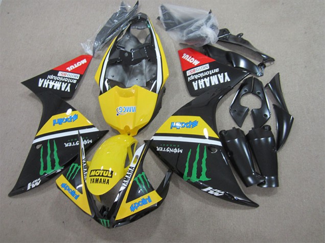 Negro Amarillo Motul Monster Carenado Moto Yamaha R1 09-11 Negro Amarillo Motul Monster Carenado Moto Yamaha R1 09-11