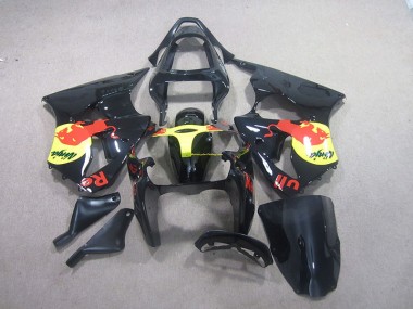 Negro Amarillo Red Bull Ninja Carenado Moto Kawasaki ZX6R 00-02