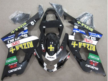 Negro Amarillo Rizla ABS Moto Plástico Suzuki GSXR 600 K4 04-05