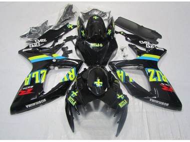 Negro Amarillo Rizla Carenado Moto Suzuki GSXR 600 K6 06-07